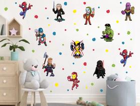 Adesivo de Parede Super Heróis Vingadores Miniaturas Adesivo de Parede Super Heróis Vingadores Miniaturas