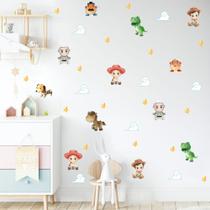 Adesivo de parede toy story cute baby aquarela miniaturas nuvens estrelas