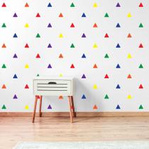 Adesivo de Parede Triângulos Cores Vivas 121un Cobre 3m² Adesivo de Parede Triângulos Cores Vivas 121un Cobre 3m²