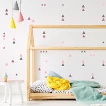 Adesivo de Parede Triangulos Roxo e Rosa 78un Adesivo de Parede Triangulos Roxo e Rosa 78un