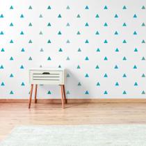 Adesivo de Parede Triangulos Tons de Azul 121un Adesivo de Parede Triangulos Tons de Azul 121un