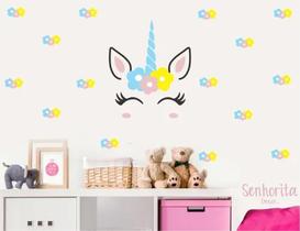 Adesivo De Parede Unicórnio Floral Meninas - Senhorita Decor - pinkie Adesivo De Parede Unicórnio Floral Meninas - Senhorita Decor - pinkie