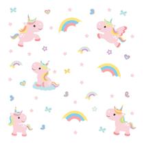 Adesivo de Parede Unicórnio Rosa e Arco-Íris Cobre 1,5m² Adesivo de Parede Unicórnio Rosa e Arco-Íris Cobre 1,5m²
