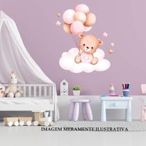 Adesivo De Parede Ursinha Na Nuvem Mod02 Adesivo De Parede Ursinha Na Nuvem Mod02