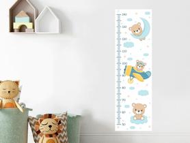 adesivo de parede ursinho fofo régua de crescimento