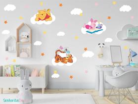 adesivo de parede ursinho pooh tigrão e leitão
