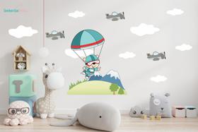 adesivo de parede urso paraquedas avião adesivo de parede urso paraquedas avião