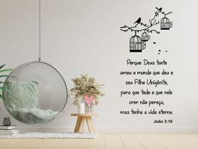 Adesivo de Parede versículos da Bíblia Galho pássaro joão 3