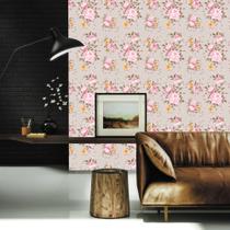 Adesivo de Parede Vintage Floral Rosa Primavera 310x58cm Adesivo de Parede Vintage Floral Rosa Primavera 310x58cm