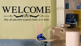 Adesivo de parede Welcome Inspirational Quote Decalque 58x54cm Adesivo de parede Welcome Inspirational Quote Decalque 58x54cm