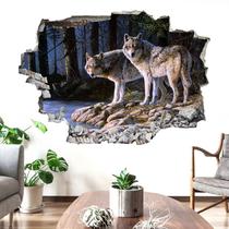 Adesivo de parede White Wolf 3D autoadesivo PVC 50x70cm Adesivo de parede White Wolf 3D autoadesivo PVC 50x70cm