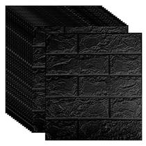 Adesivo de parede Wokex Imitation Brick impermeável, 10 peças, preto