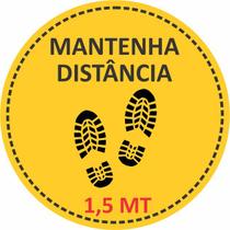 Adesivo de Piso Distanciamento Mantenha a Distância Mostarda