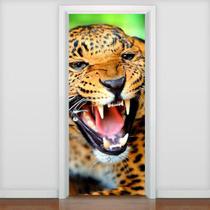 Adesivo De Porta Animais Leopardo - 215X98Cm