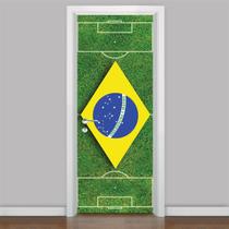 Adesivo De Porta Campo De Futebol Brasil - 215x90cm