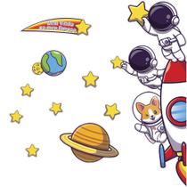 Adesivo de Porta Decorativo Infantil Astronauta Bem Vindo