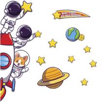 Adesivo de Porta Decorativo Infantil Astronauta Bem Vindo Adesivo de Porta Decorativo Infantil Astronauta Bem Vindo