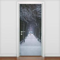 Adesivo De Porta Diversos - Caminho Em Neve 3 215x80cm