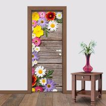 Adesivo de porta - flores 7 - Dekalque Adesivos