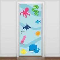 Adesivo De Porta Infantil Fundo Do Mar 215X80Cm - Mix Adesivos