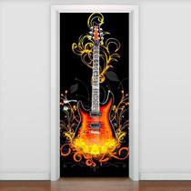 Adesivo De Porta Musica Guitarra - 215X98Cm