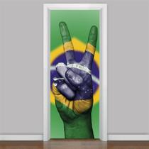Adesivo De Porta P E Amor Brasil - 215x98cm