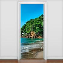 Adesivo De Porta Paisagem - Praia 3 - 215X90Cm