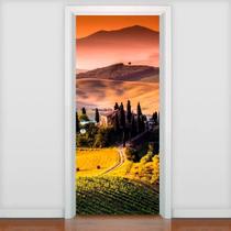 Adesivo De Porta Paisagens Casa Nas Montanhas-73X210Cm