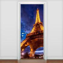Adesivo De Porta Paisagens - Torre Eiffel - 215x90cm - Mix Adesivos
