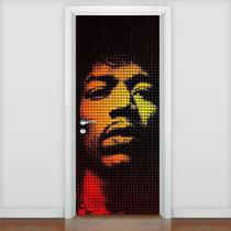 Adesivo De Porta Personalidades - Jimi Hendrix 2 - 215X98Cm