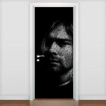 Adesivo De Porta Personalidades - Kurt Cobain 215X80Cm