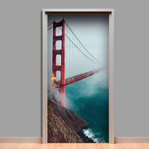 Adesivo De Porta Ponte Golden Gate 215X90Cm - Mix Adesivos