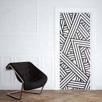 Adesivo de Porta Textura Branco e Preto