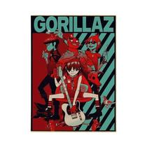 Adesivo De Pôster De Papel Kraft Vintage Gorillaz Hip Hop, Decoração DIY Para Quarto, Bar, Café,