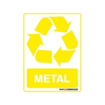 Adesivo De Sinalização Lixo Metal 15x20 Qi Comunicação - S-240 Q1A