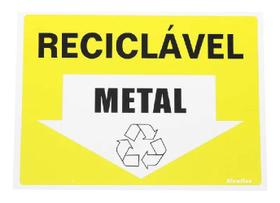 Adesivo De Sinalização Lixo Metal Reciclável 18x15