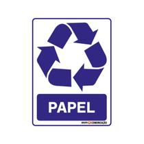 Adesivo De Sinalização Lixo Papel 15x20 Qi Comunicação - S-239 Q1A
