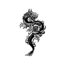 Adesivo De Tatuagem Temporária À Prova d'Água Dragão Semi-Permanente Dura 15 Dias Tatuagem Falsa