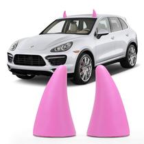 Adesivo de teto Car 3D Devil Horns YGMONER PU Foam PU rosa 11x7cm