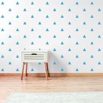 Adesivo de Triângulos 168un Azul Celeste Fosco Cobre 6m²