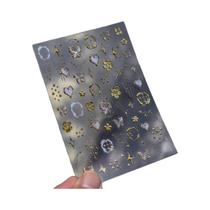 Adesivo De Unhas DIY De Luxo Com Efeito Bronzeado, Borboleta Dourada E Prateada, Flores, Estrelas,