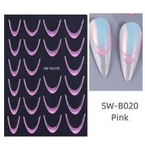 Adesivo de Unhas Sw-b0 3d Gradiente Linha Francesa Azul Rosa Roxo Verde Oem Adesivo de Unhas Sw-b0 3d Gradiente Linha Francesa Azul Rosa Roxo Verde Oem