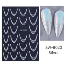 Adesivo de Unhas SW-B0 para Nail Art 3D Gradiente Linha Francesa Azul Rosa Roxo Verde OEM Adesivo de Unhas SW-B0 para Nail Art 3D Gradiente Linha Francesa Azul Rosa Roxo Verde OEM