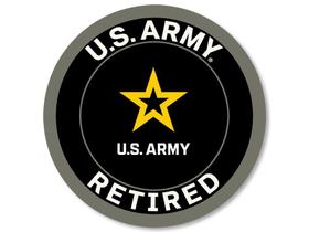Adesivo de vinil americano redondo do Exército dos EUA aposentado 7,62 cm Adesivo de vinil americano redondo do Exército dos EUA aposentado 7,62 cm