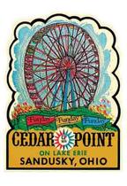 Adesivo de vinil impermeável vintage Cedar Point Ohio 10 x 13 cm Adesivo de vinil impermeável vintage Cedar Point Ohio 10 x 13 cm