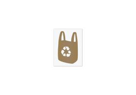 Adesivo de vinil minimalista com ícone de saco plástico para reciclagem