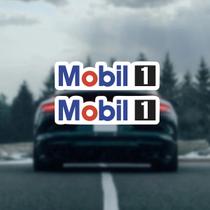 Adesivo De Vinil Mobil 1 Racing Preto E Branco Autoadesivo Para Carros, Motos, Laptops E Capacetes
