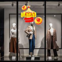 Adesivo de Vitrine Natalina Ofertas de Natal Amarelo Adesivo de Vitrine Natalina Ofertas de Natal Amarelo