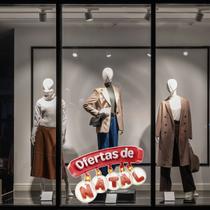 Adesivo de Vitrine Natalina Ofertas de Natal Vermelho Bolas Adesivo de Vitrine Natalina Ofertas de Natal Vermelho Bolas