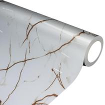Adesivo Decor Mármore Branco C/ Dourado Lavavel